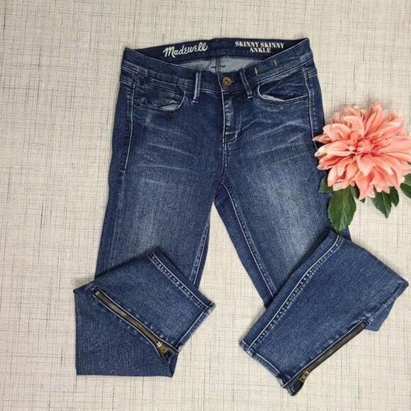 Madewell Women’s Skinny Skinny Ankle Zip Jeans Size 24 - Picture 1 of 5